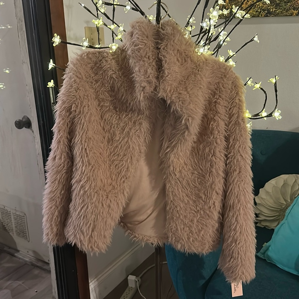 NWT Little Lass Faux Fur Coat